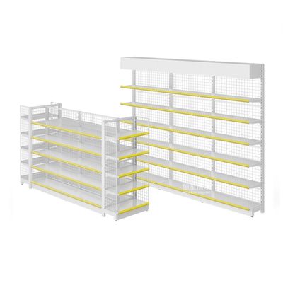Αγορά Double-Sided Gondola Shelving 5-Tier Metal Supermarket Rack online manufacture